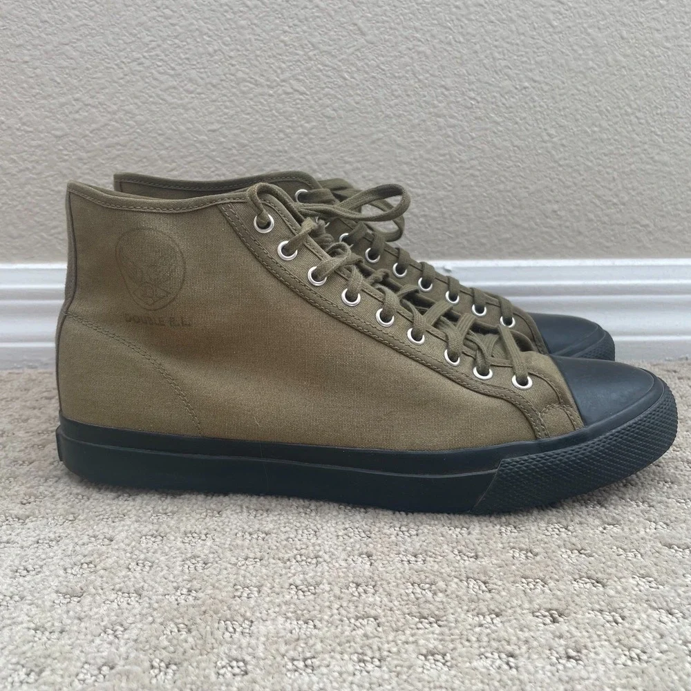 Ralph Lauren RRL Double RL Mayport‎ Canvas Sneakers Men 11 Olive Drab Designer